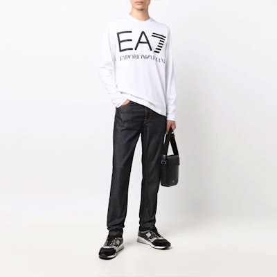 エンポリオアルマーニ EA7 ロゴプリント 長袖Tシャツ メンズ FW21 ホワイト 6KPT30-PJ6EZ-1100 Shop エンポリオアルマーニ EA7 ロゴプリント 長袖Tシャツ メンズ FW21 ホワイト 6KPT30-PJ6EZ-1100
