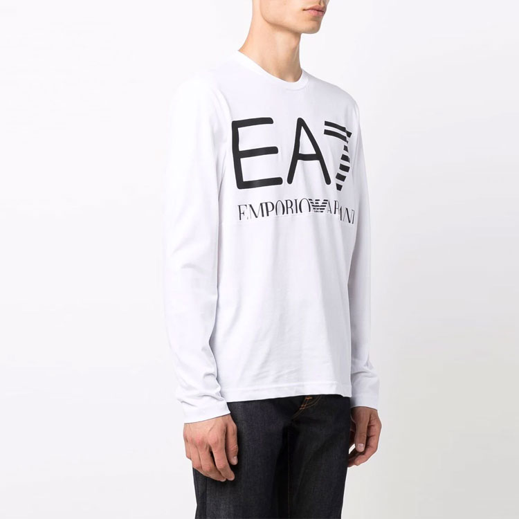 Purchase エンポリオアルマーニ EA7 ロゴプリント 長袖Tシャツ メンズ FW21 ホワイト 6KPT30-PJ6EZ-1100