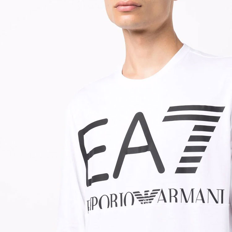 Sizing エンポリオアルマーニ EA7 ロゴプリント 長袖Tシャツ メンズ FW21 ホワイト 6KPT30-PJ6EZ-1100