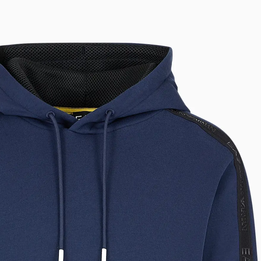 Details for Emporio Armani EA7 Hoodie Navy Blue Lengan Panjang dengan Cetakan Logo 3DPM57-PJEQZ-0554