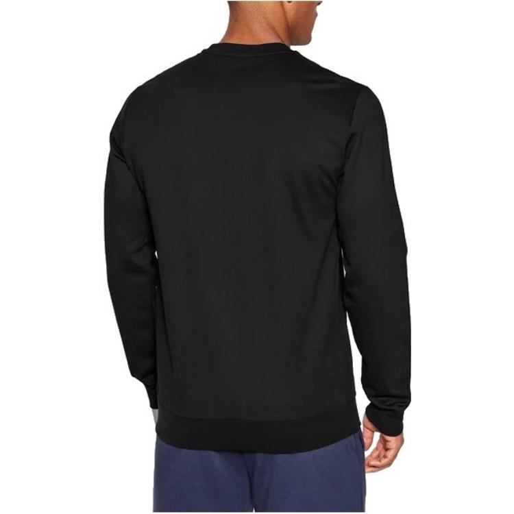 Shop 安普里奥·阿玛尼 EA7 标志印花黑色圆领卫衣 - SS22 6LPM60-PJ05Z-1200