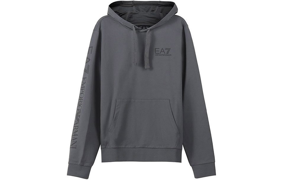 Emporio Armani EA7 Logo Print Pullover Sweatshirt Iron Gray () 8NPM18-PJ05Z-1977