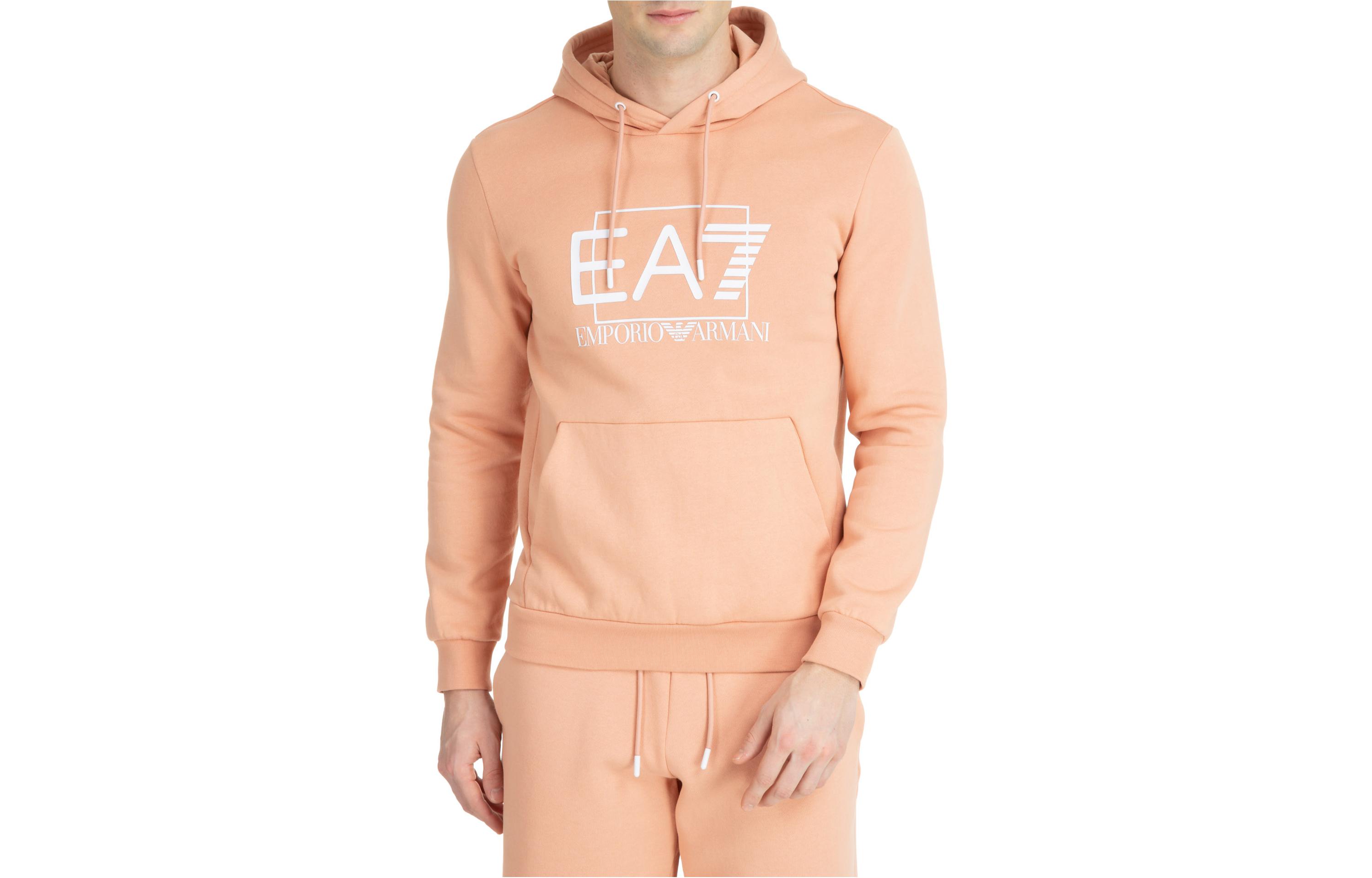 Emporio Armani EA7 Logo Print Pullover Sweatshirt Pink 3RPM02-PJ07Z-1431