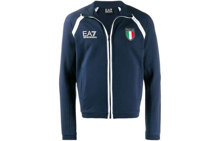 Emporio Armani EA7 Logo Print Sports Jacket Navy Blue - SS21 Collection 6GPMD7-PCA1Z-1554