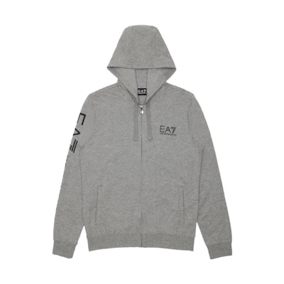 Emporio Armani EA7 Logo Print Zip-Up Hoodie Grey 274425-6P280-1449