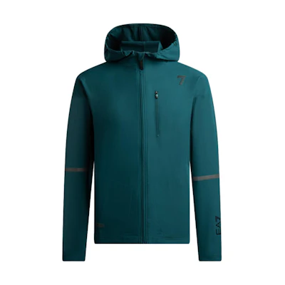 Emporio Armani EA7 Logo Print Zip Hoodie Jacket - Aqua Blue 6LPM13-PN7ZZ-1857