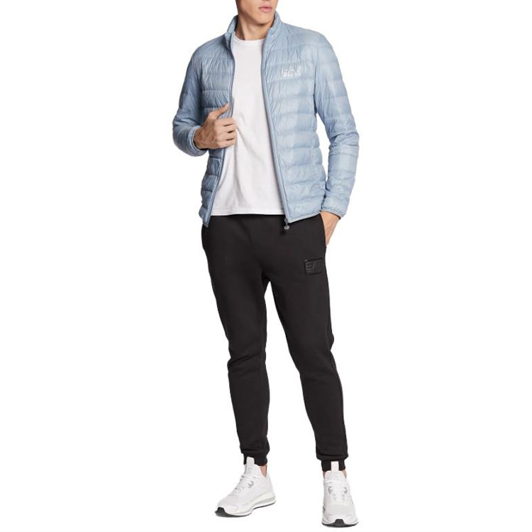 Lookbook 安普里奥·阿玛尼EA7标志印花拉链夹克 蓝色 8NPB01-PN29Z-1506