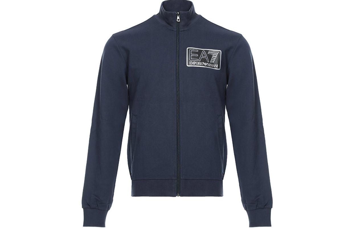 Emporio Armani EA7 Logo Print Zip Jacket Navy Blue 6ZPM61-PJ05Z-1554