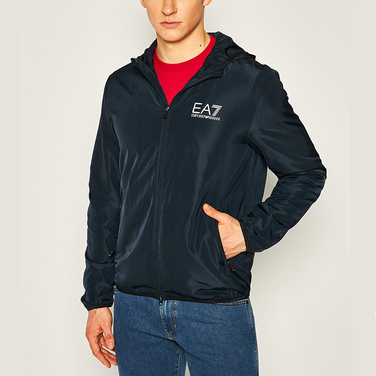 EMPORIO ARMANI EA7 Logo Print Zipper Hoodie Night Blue 8NPB04-PNN7Z-1578 圖 5