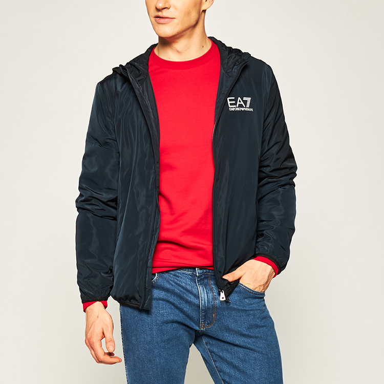 EMPORIO ARMANI EA7 Logo Print Zipper Hoodie Night Blue 8NPB04-PNN7Z-1578 圖 6