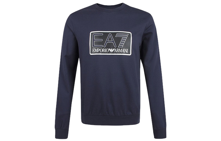 Emporio Armani EA7 Logo Printed Crewneck Pullover Sweatshirt Men’s Navy 6ZPM60-PJ05Z-01554