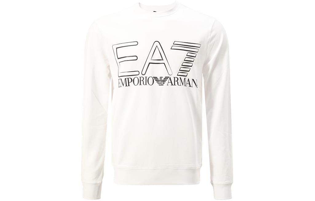 Emporio Armani EA7 Logo Printed Crewneck Sweatshirt White - Long Sleeve 3LPM44-PJFGZ-1100