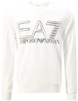 Emporio Armani EA7 Logo Printed Crewneck Sweatshirt White - Long Sleeve 3LPM44-PJFGZ-1100 Emporio Armani EA7 Logo Printed Crewneck Sweatshirt White - Long Sleeve 3LPM44-PJFGZ-1100