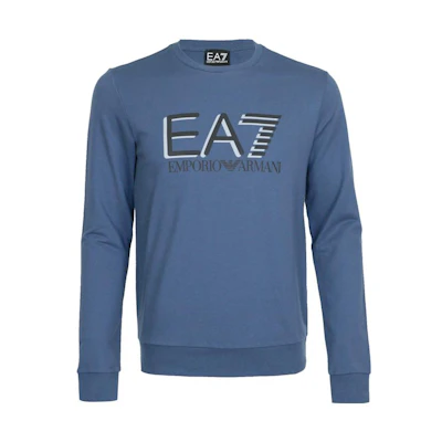 Emporio Armani EA7 Logo Pullover Sweatshirt Blue 3HPM60-PJ05Z-1529