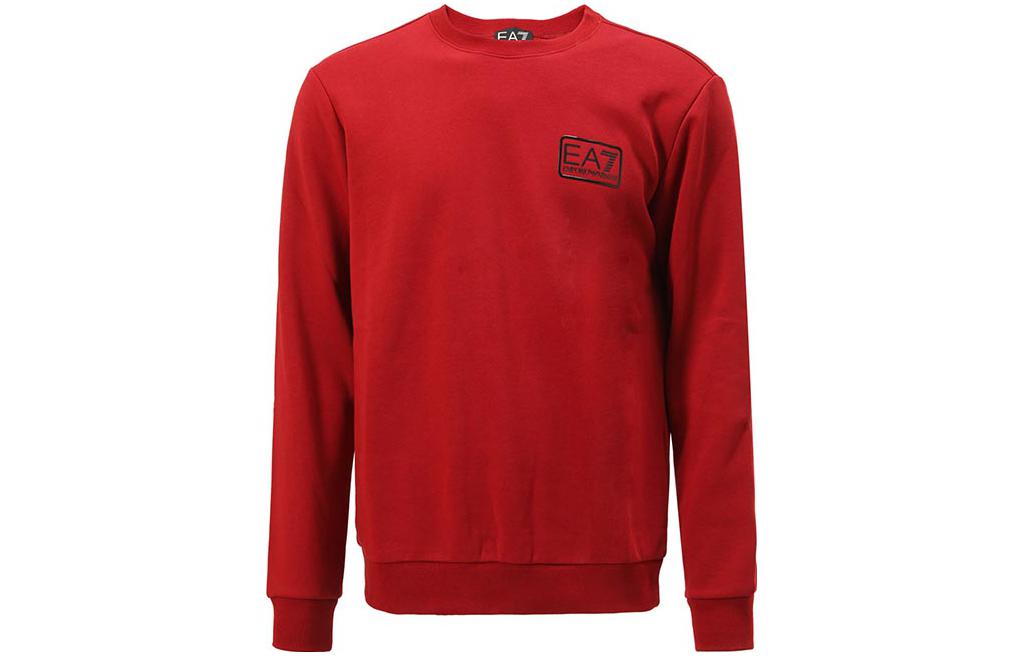 Emporio Armani EA7 Logo Red Crewneck Sweatshirt Long Sleeve 6KPM92-PJ07Z-1459