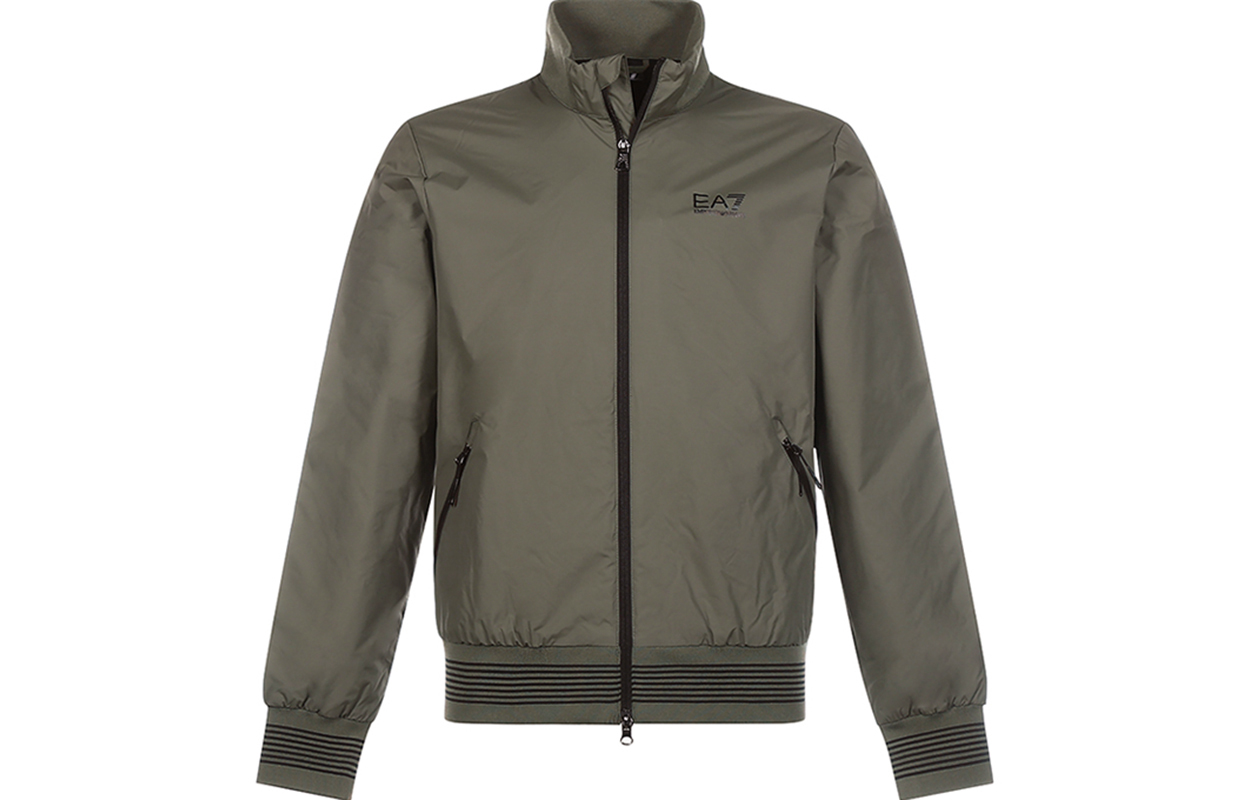 Emporio Armani EA7 Logo Stand Collar Fleece Jacket Military Green 6HPB01-PN27Z-1867