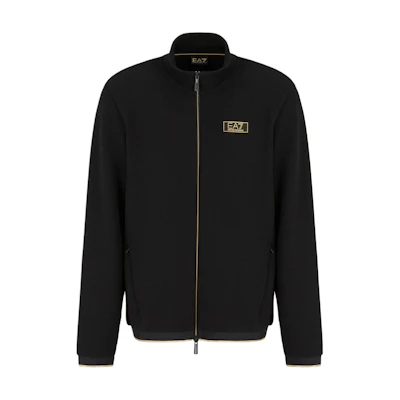 Emporio Armani EA7 Logo Stand Collar Zip-Up Sweatshirt Men Black 7M000036-AF10344-UC001
