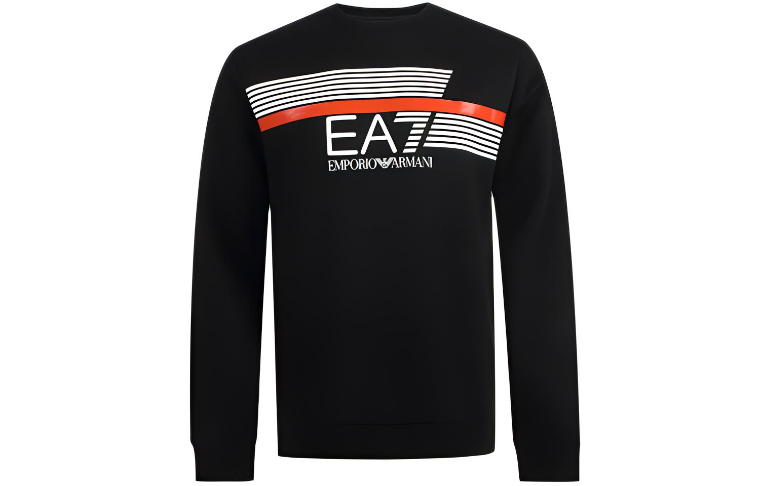 Emporio Armani EA7 Logo Stripe Print Sweatshirt Black 3HPM55-PJ07Z-01200