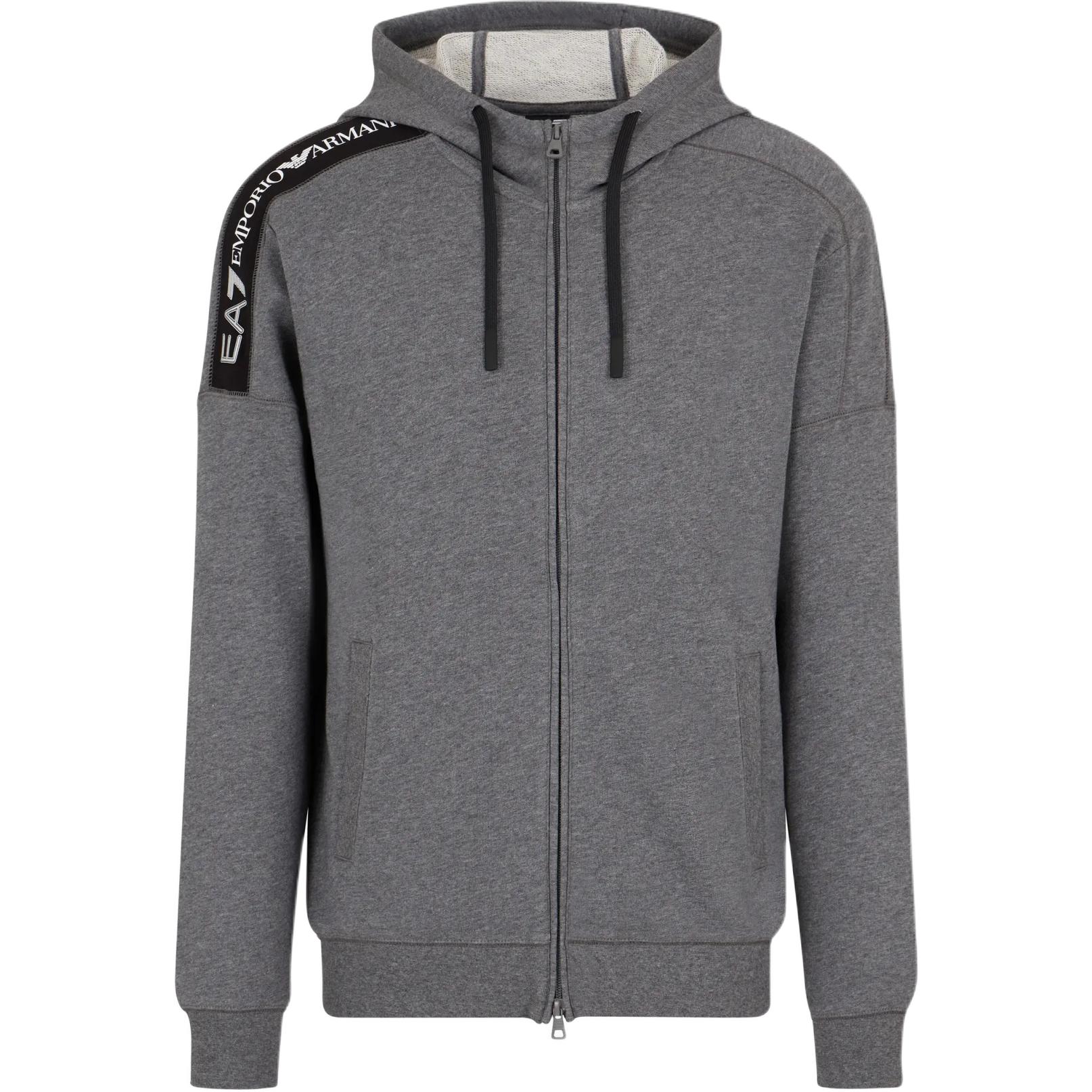 Emporio Armani EA7 Logo Tape Zip Hoodie Dark Grey Long Sleeve 6DPM12-PJOGZ-3925 圖 2