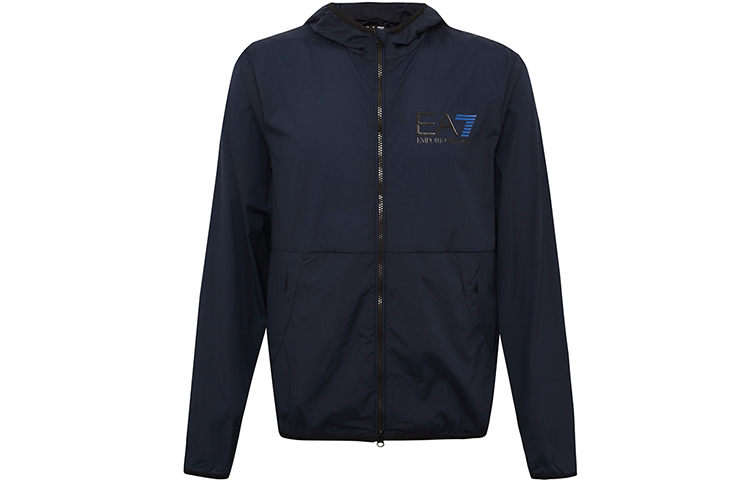 EMPORIO ARMANI EA7 Logo Zip-Up Hoodie Jacket Navy Blue for Men. 3GPB09-PNN8Z-01554 圖 2