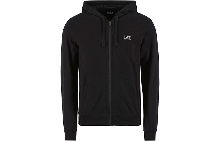 Emporio Armani EA7 Logo Zip-Up Jacket Sweatshirt Black 3HPM14-PJ7BZ-1200