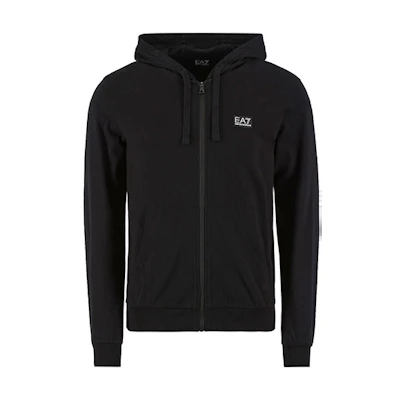 Emporio Armani EA7 Logo Zip-Up Jacket Sweatshirt Black 3HPM14-PJ7BZ-1200
