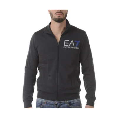 Emporio Armani EA7 Logo Zip-Up Stand Collar Sweatshirt - Navy 6YPM93-PJF3Z-1570