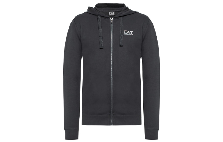 Emporio Armani EA7 Logo Zip Hoodie Black Fashion 8NPM03-PJ05Z-1200