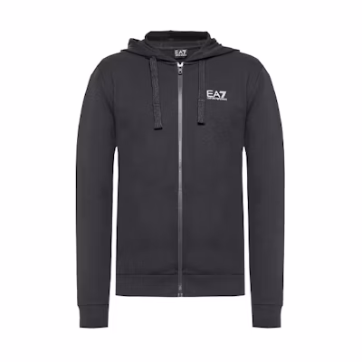 Emporio Armani EA7 Logo Zip Hoodie Black Fashion 8NPM03-PJ05Z-1200