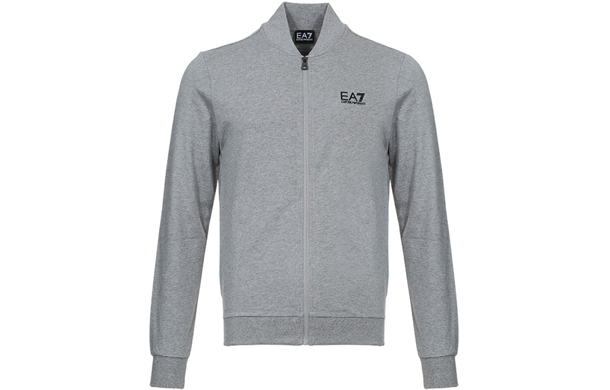 Emporio Armani EA7 Logo Zip Long Sleeve Jacket Men’s Gray 8NPM02-PJ05Z-3905