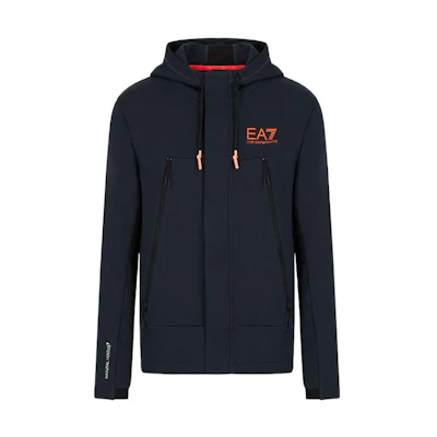 Emporio Armani EA7 Navy Blue Casual Solid Hooded Sweatshirt 6KPM83-PJANZ-1578