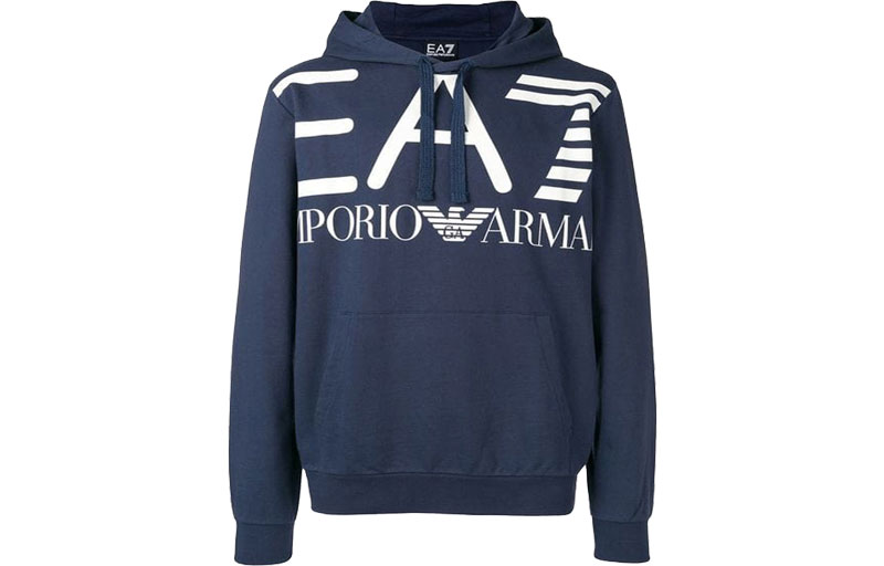 Emporio Armani EA7 Navy Blue Cotton Hoodie 3GPM16-J05Z-1554