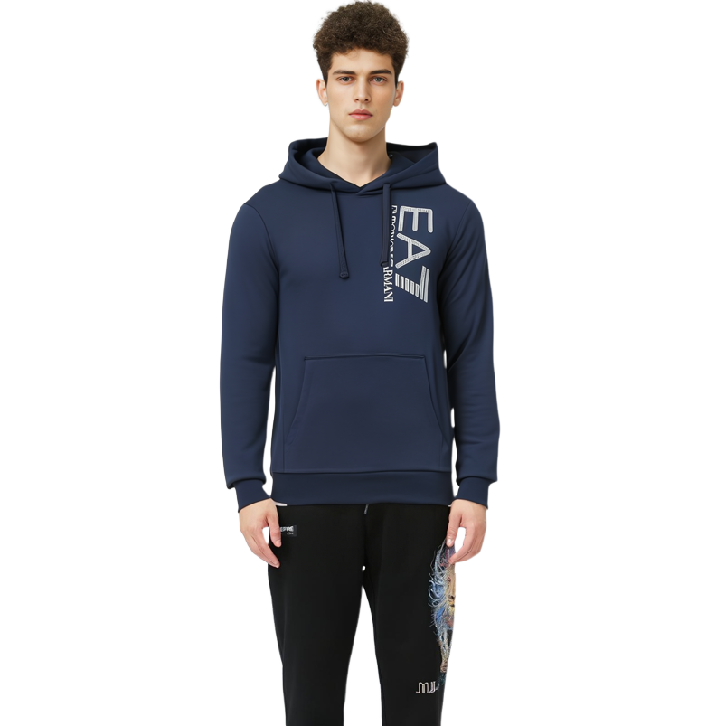 Emporio Armani EA7 Navy Blue Hoodie with Letter Print. 3KPMC2-PJ7BZ-1554 圖 4