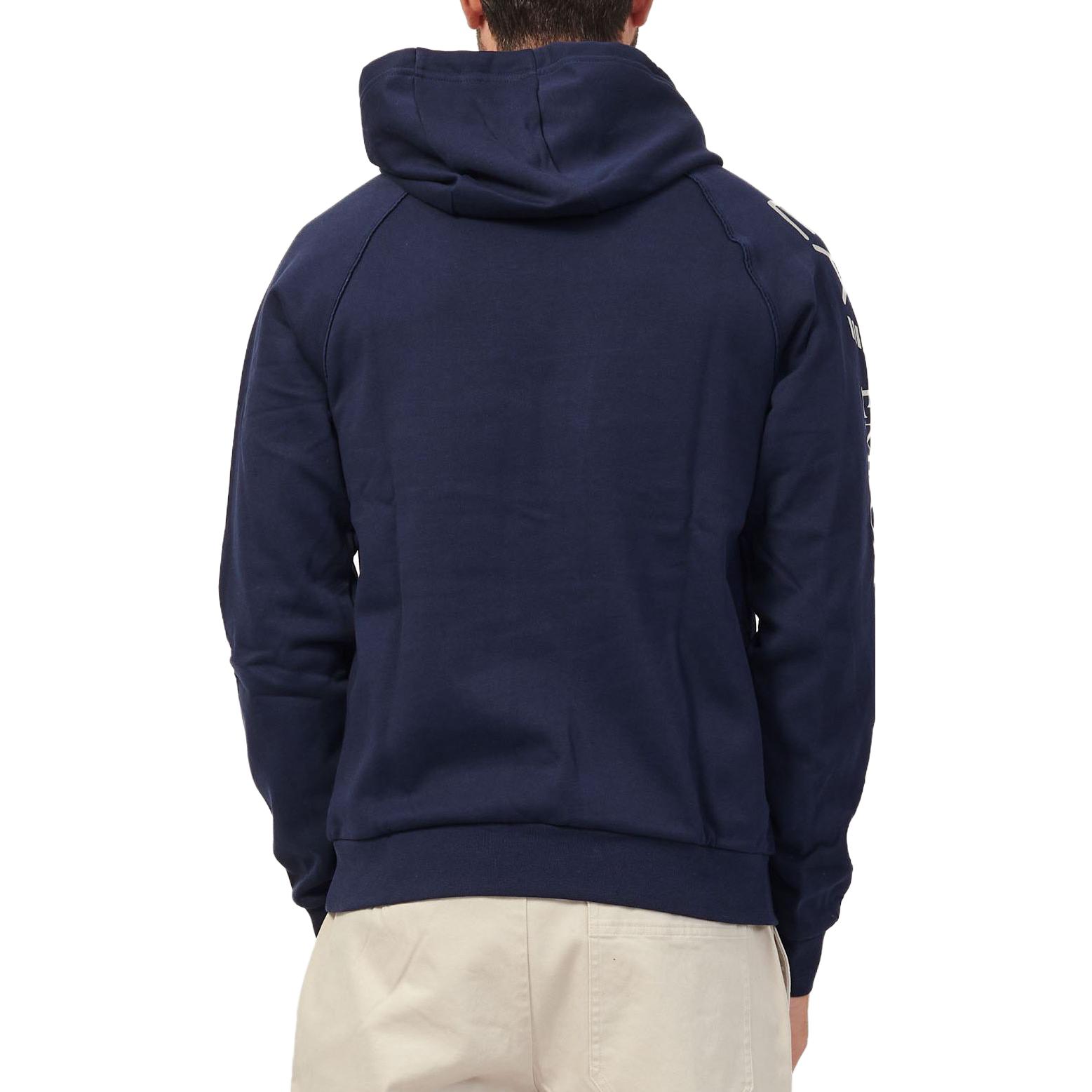 Shop Emporio Armani EA7 Navy Blue Hoodie Letter Print Sweatshirt Lelaki. 8NPM18-PJ05Z-1554