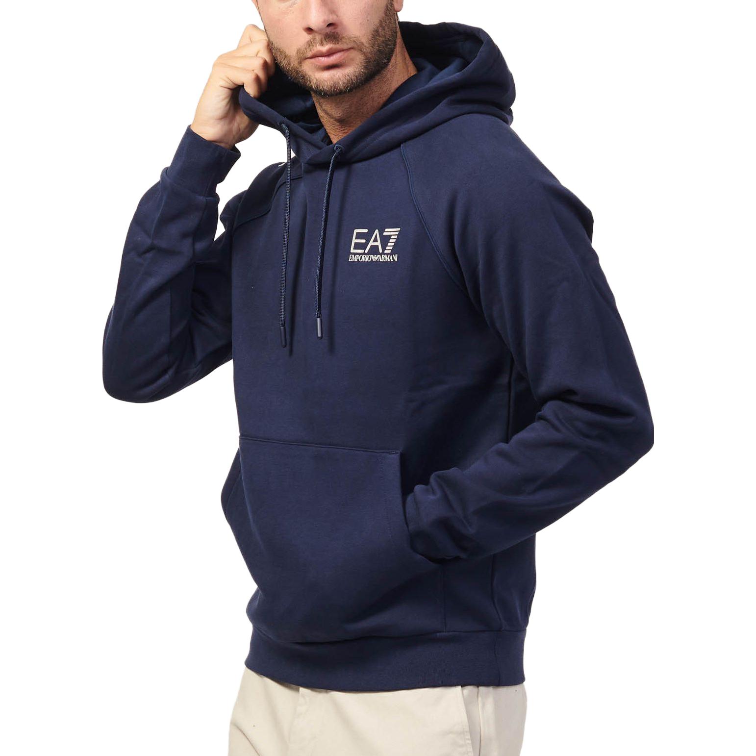 Purchase Emporio Armani EA7 Navy Blue Hoodie Letter Print Sweatshirt Lelaki. 8NPM18-PJ05Z-1554
