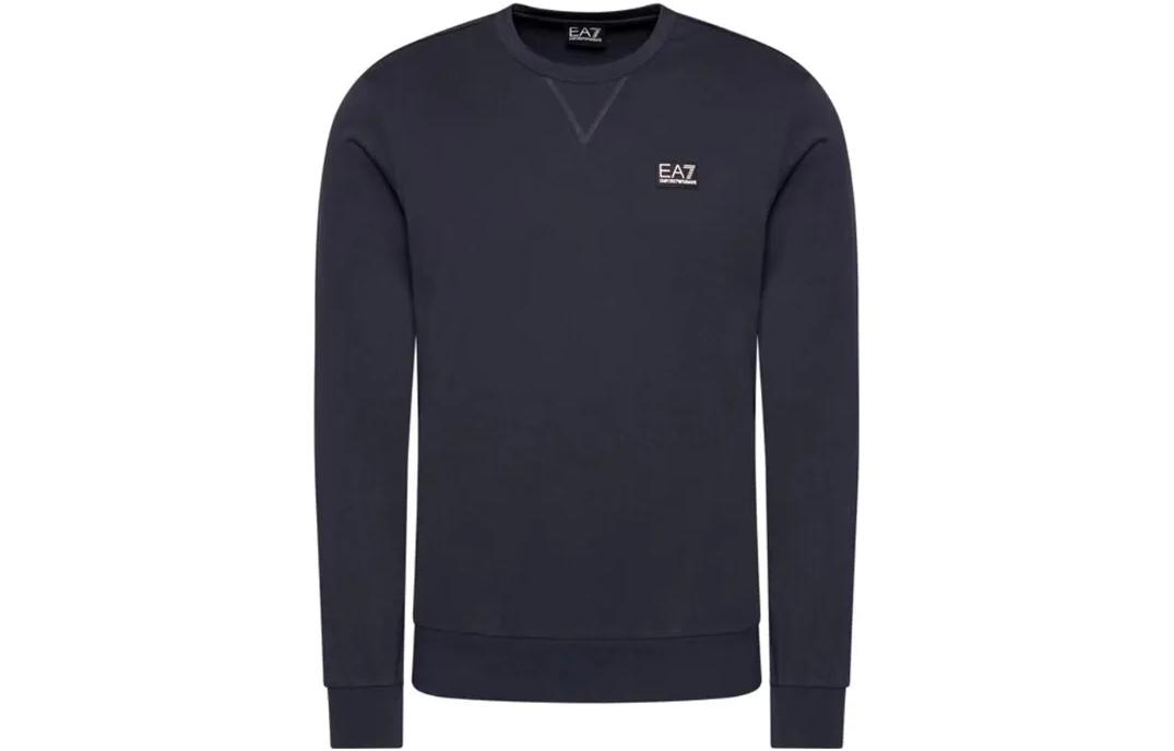 Emporio Armani EA7 Navy Blue Logo Crewneck Sweatshirt for Men 3KPM13-PJ7BZ-1578