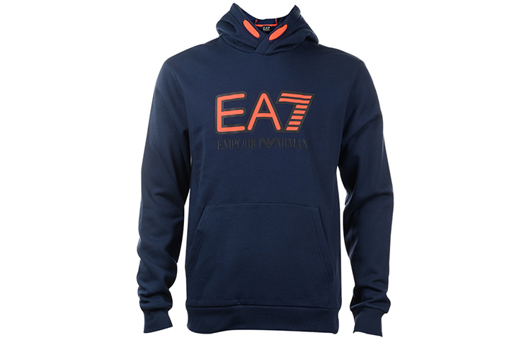 Emporio Armani EA7 Navy Blue Logo Print Hoodie 6HPM17-PJ07Z-1554