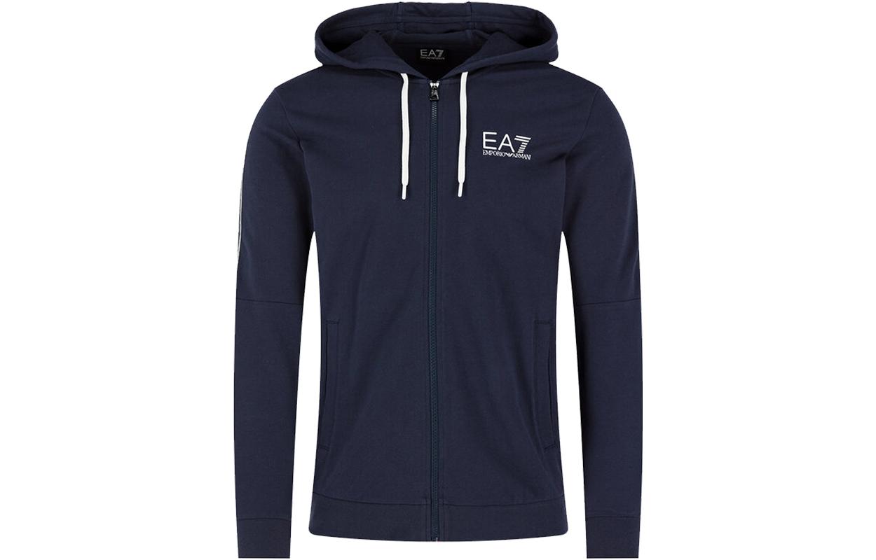 Emporio Armani EA7 Navy Blue Logo Print Zip-Up Hoodie 3HPM24-PJ05Z-1554