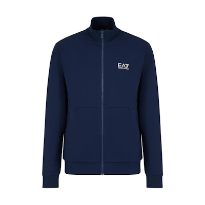 Emporio Armani EA7 Navy Blue Logo Print Zip-Up Jacket for Men 3DPM61-PJ05Z-1554