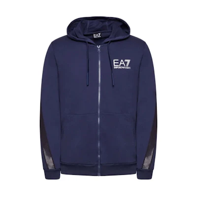 Emporio Armani EA7 Navy Blue Solid Loose-Fit Zip-Up Hoodie 3LPM68-PJ05Z-1554