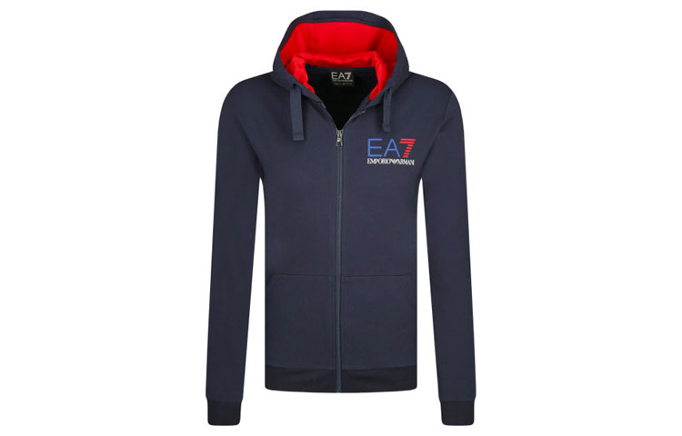 Emporio Armani EA7 Navy Blue Zip-Up Hoodie Jacket 3HPM95-PJ05Z-0551