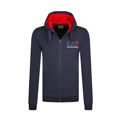 Emporio Armani EA7 Navy Blue Zip-Up Hoodie Jacket 3HPM95-PJ05Z-0551