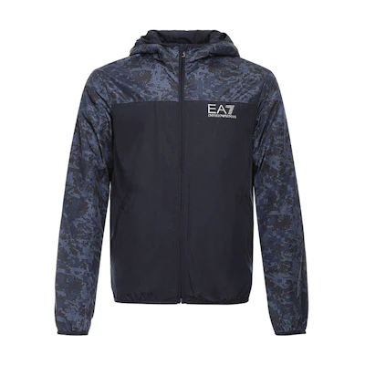 Emporio Armani EA7 Navy Camo Letter Print Hooded Jacket 6ZPB61-PN28Z-1578