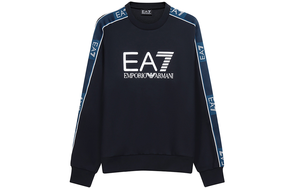 Emporio Armani EA7 Navy Crewneck Sweatshirt with Sleeve Logo 6HPM03-PJ3MZ-1578