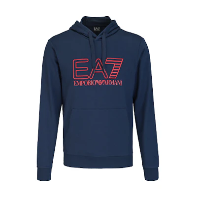 Emporio Armani EA7 Navy Letter Print Hoodie Sweatshirt 3KPMD6-PJ05Z-1554