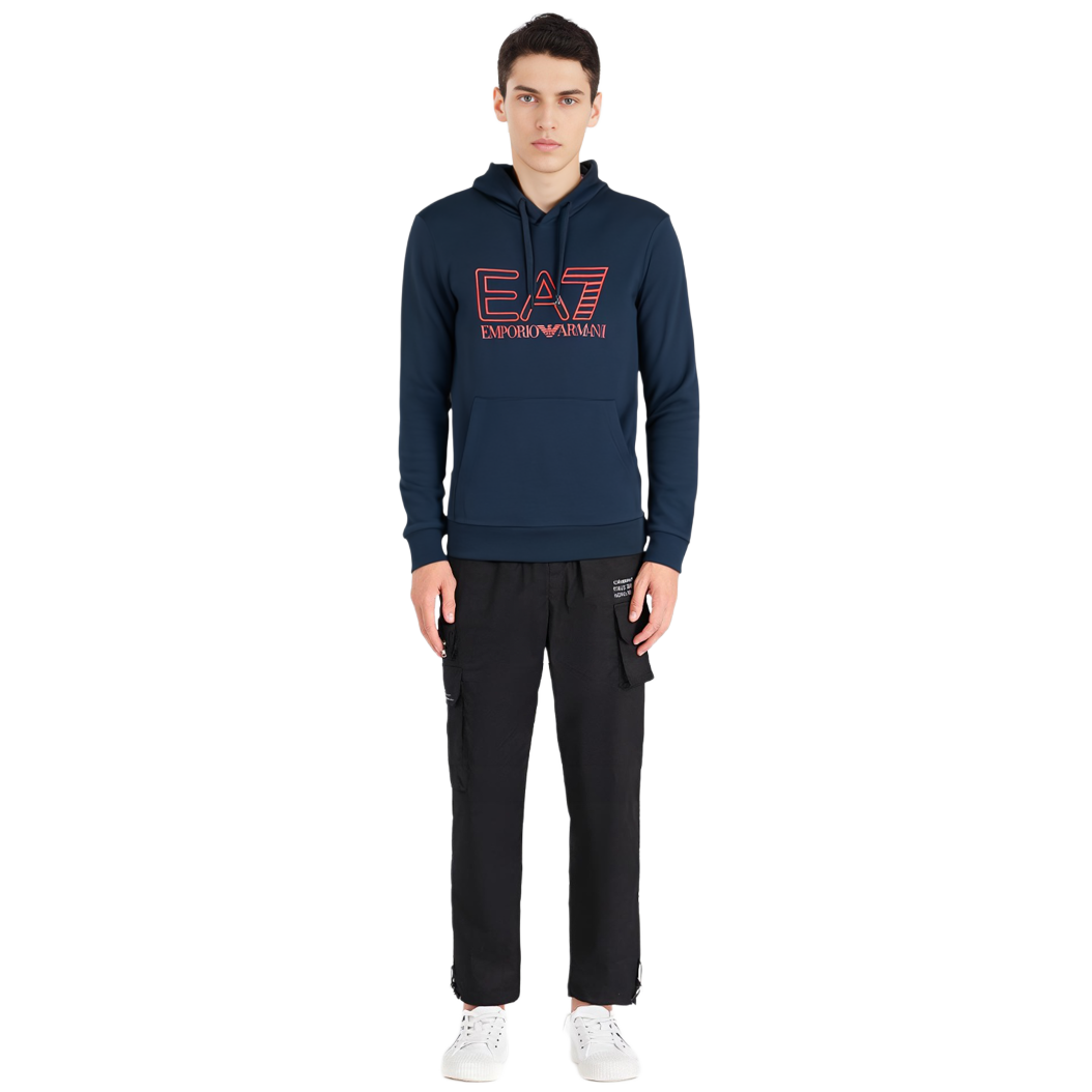 Emporio Armani EA7 Navy Letter Print Hoodie Sweatshirt 3KPMD6-PJ05Z-1554 圖 4