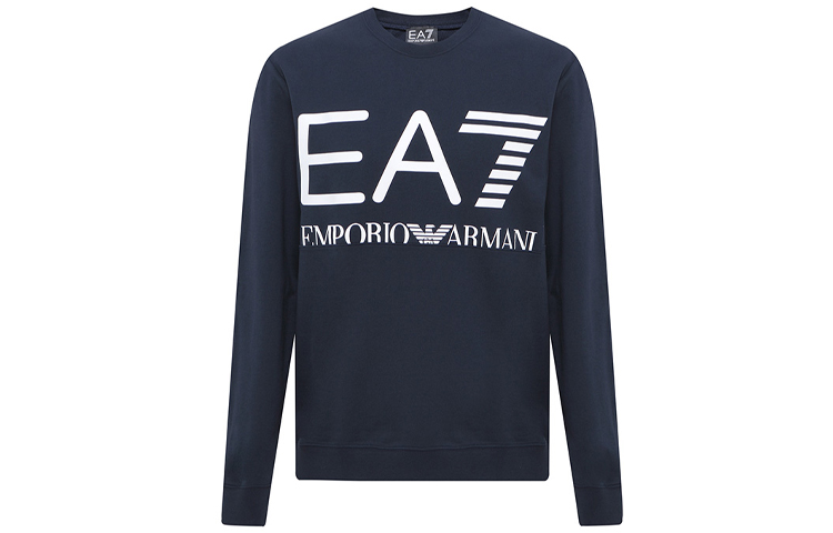 Emporio Armani EA7 Navy Logo Print Crewneck Long-Sleeve Sweatshirt 6KPM68-PJBWZ-1554