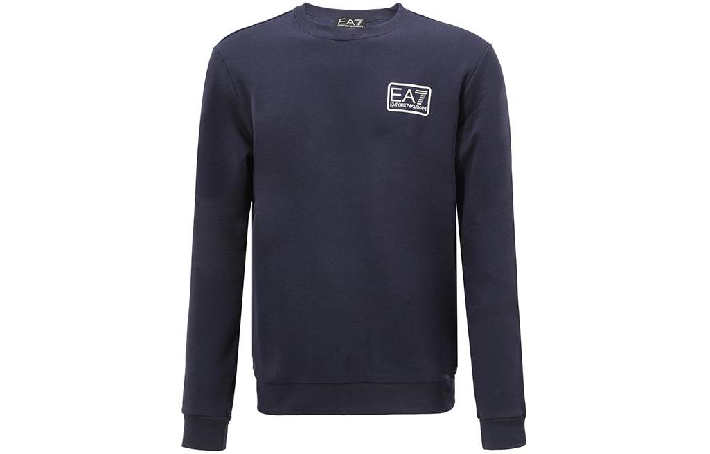 Emporio Armani EA7 Navy Logo Print Crewneck Long-Sleeve Sweatshirt 3LPM92-PJ07Z-1554