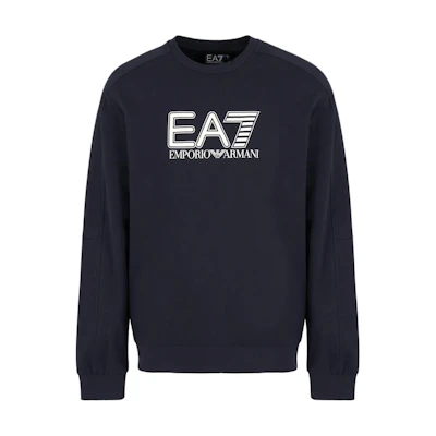 Emporio Armani EA7 Navy Logo Print Crewneck Sweatshirt Long Sleeve 6DPM60-PJVRZ-1562
