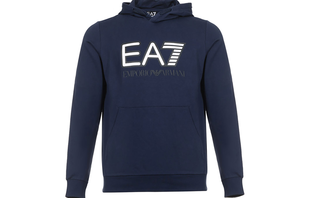 Emporio Armani EA7 Navy Logo Print Hoodie 6HPM62-PJ05Z-0554